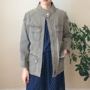 Michel Klein Paris Military Jean Trench Jacket